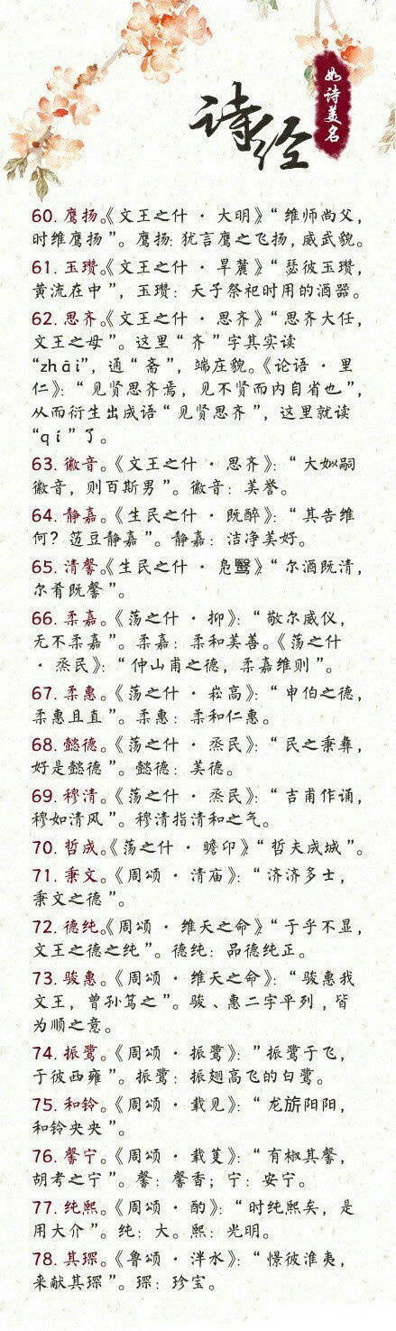 起名诗经女孩_诗经 楚辞 起名_女孩起名 诗经