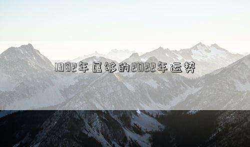 1982年属够的2022年运势