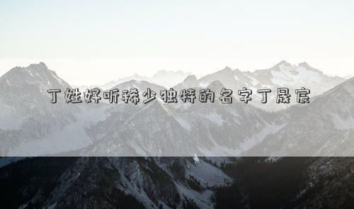 丁姓好听稀少独特的名字丁晟宸