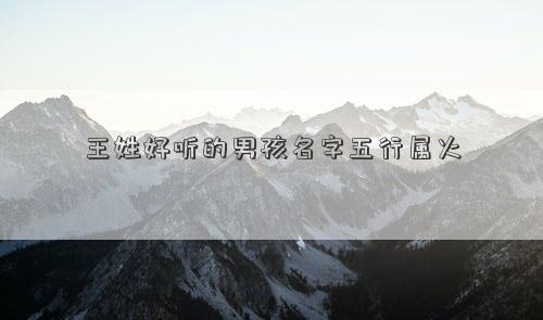 王姓好听的男孩名字五行属火