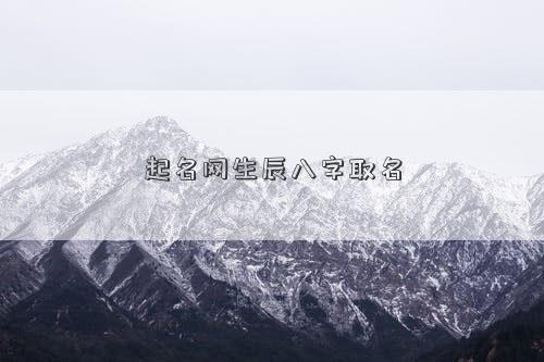 起名网生辰八字取名