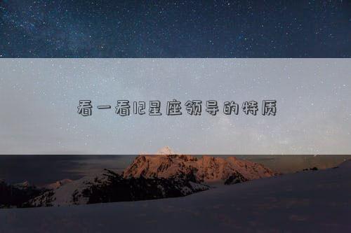 看一看12星座领导的特质