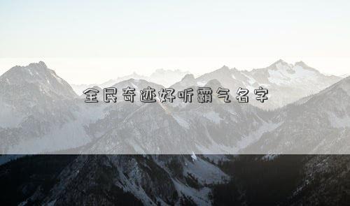 全民奇迹好听霸气名字