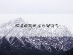 好听的游戏名字带符号