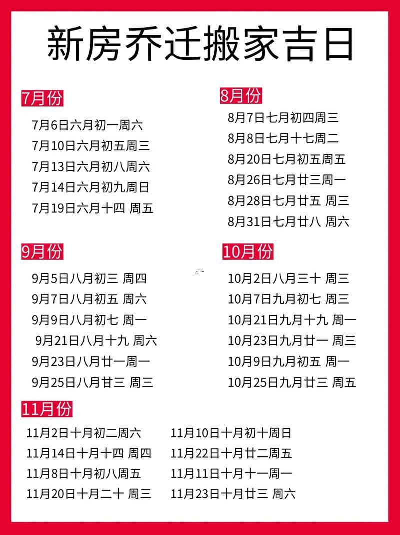 2025年11月暖房吉日一览表