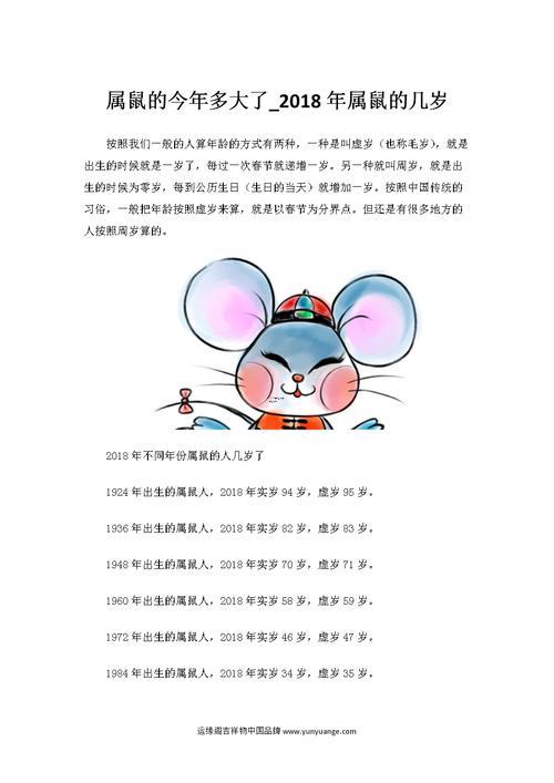 属鼠哪年出生的,属鼠哪年出生的年份
