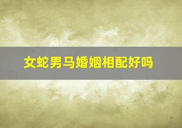 女蛇男马婚姻相配好吗,女属蛇男属马相配吗