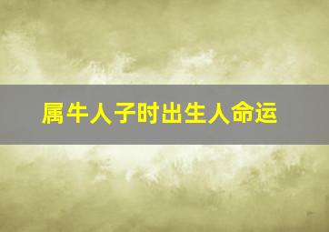 属牛人子时出生人命运,属牛的人在子时出生