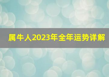 属牛人2023年全年运势详解,<body>