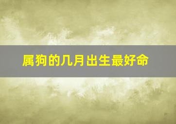 属狗的几月出生最好命,生肖属狗的哪几个月出生最好