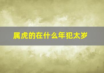属虎的在什么年犯太岁,属虎的人哪年犯太岁在猴年和蛇年犯太岁