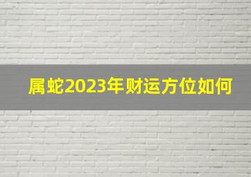 属蛇2023年财运方位如何,2023蛇年运程分析
