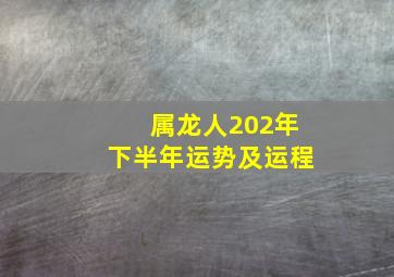 属龙人202年下半年运势及运程,