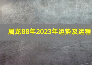 属龙88年2023年运势及运程,88年龙男2023年运势如何