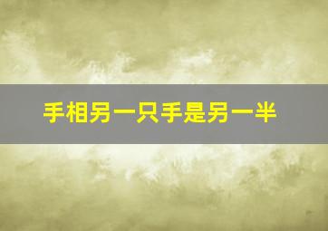手相另一只手是另一半,另一只手的手相