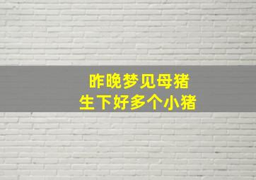 昨晚梦见母猪生下好多个小猪