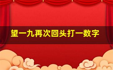 望一九再次回头打一数字,