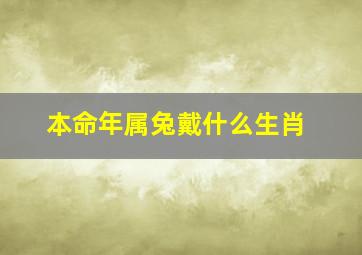 本命年属兔戴什么生肖,兔年本命年可以戴什么好