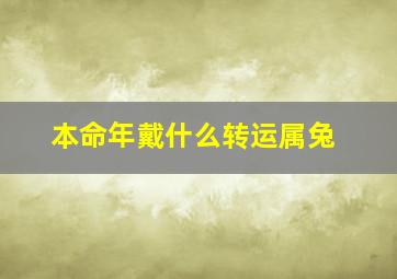 本命年戴什么转运属兔,本命年兔年佩戴什么转运珠