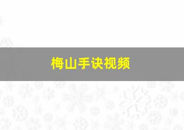 梅山手诀视频,梅山武功徒手技击法