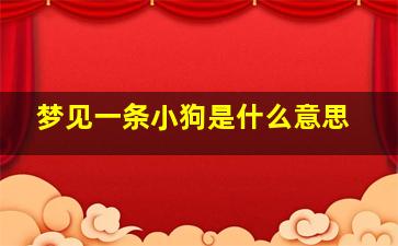 梦见一条小狗是什么意思