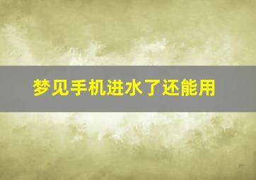 梦见手机进水了还能用,做梦梦到手机进水还能用