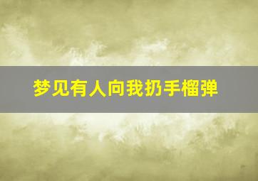梦见有人向我扔手榴弹