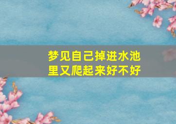 梦见自己掉进水池里又爬起来好不好