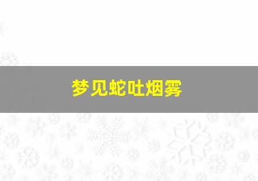 梦见蛇吐烟雾