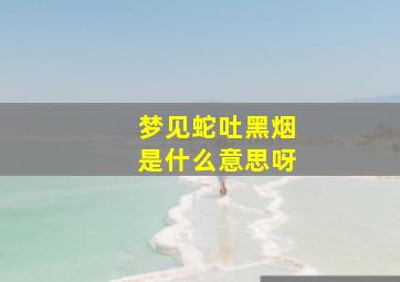 梦见蛇吐黑烟是什么意思呀