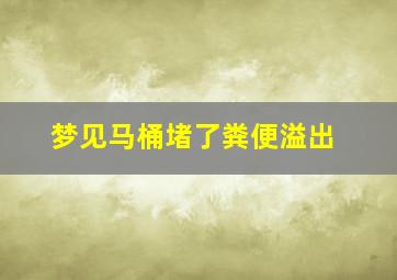 梦见马桶堵了粪便溢出