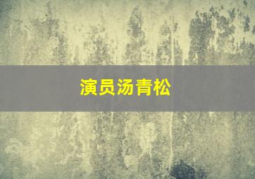 演员汤青松,南方车站的聚会演员表