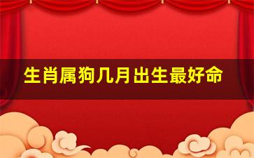 生肖属狗几月出生最好命,生肖属狗的哪几个月出生最好