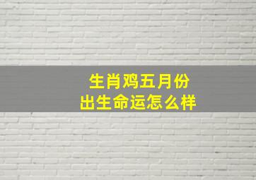 生肖鸡五月份出生命运怎么样,