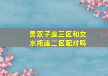 男双子座三区和女水瓶座二区配对吗,双子座男和水瓶座女适合吗在一起需要注意什么