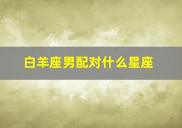 白羊座男配对什么星座,白羊座男生和什么星座最配白羊座男生最配哪个星座