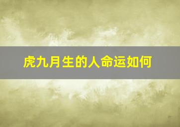 虎九月生的人命运如何,9月属虎的人命好吗属虎九月份出生的命运怎么样