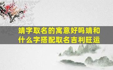 靖字取名的寓意好吗靖和什么字搭配取名吉利旺运,靖字取名的寓意好吗五行属什么