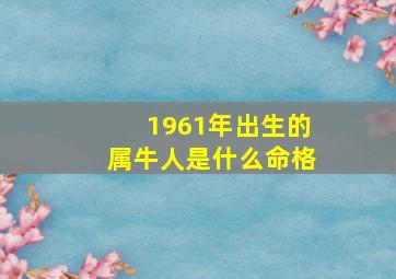 1961年出生的属牛人是什么命格,1961年辰时出生的生肖属牛人命好吗