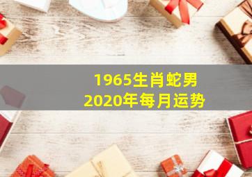 1965生肖蛇男2020年每月运势,