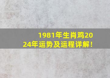 1981年生肖鸡2024年运势及运程详解！,1981年属鸡2024年运势及运程女