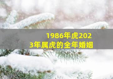 1986年虎2023年属虎的全年婚姻,属虎女86年2023年的运势和婚姻