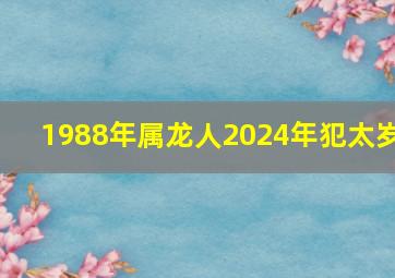 1988年属龙人2024年犯太岁,88年属龙在2024年怎么样