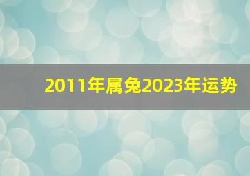 2011年属兔2023年运势,