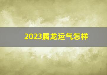 2023属龙运气怎样,2023年的龙年运气怎样