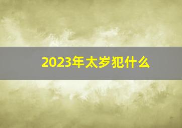 2023年太岁犯什么