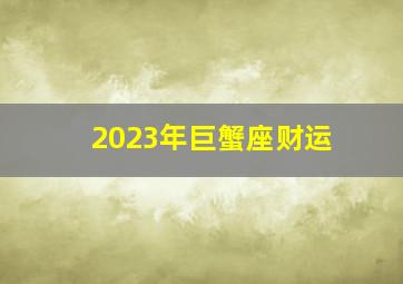 2023年巨蟹座财运,巨蟹座2023年的全年运势