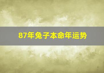 87年兔子本命年运势,1987年出生的属兔男本命年运势命运查询剖析