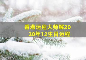香港运程大师解2020年12生肖运程,2020年12生肖运势解析
